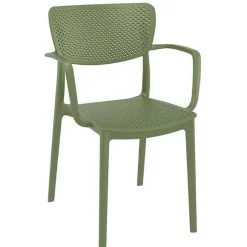 Best RETIF Fauteuil Empilable D'Ext Rieur En Polypropyl Ne Loft Coloris Vert Olive