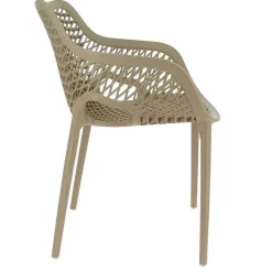 Hot RETIF Fauteuil Empilable D'Ext Rieur En Polypropyl Ne Air Coloris Taupe Par 4