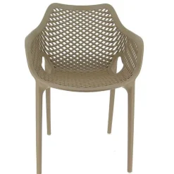 Hot RETIF Fauteuil Empilable D'Ext Rieur En Polypropyl Ne Air Coloris Taupe Par 4