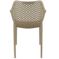 Hot RETIF Fauteuil Empilable D'Ext Rieur En Polypropyl Ne Air Coloris Taupe Par 4