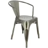 Store RETIF Fauteuil Empilable D'Int Rieur Chicago En Acier Gris Style Industriel