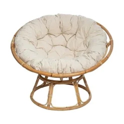 Best Sale RETIF Fauteuil En Rotin Style Loveuse Et Coussin En Coton H80Cm