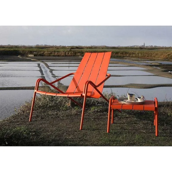 Sale RETIF Fauteuil Lounge Empilable Fleole En Aluminium Couleur Terracotta