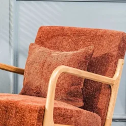 Hot RETIF Fauteuil Scandinave Avec Structure Bois Et Tissu 66X84X75Cm