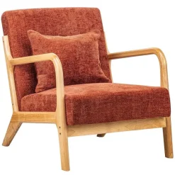 Hot RETIF Fauteuil Scandinave Avec Structure Bois Et Tissu 66X84X75Cm