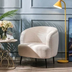 Fashion RETIF Fauteuil Scandinave Blanc Design Pieds M Tal 75X70X80Cm