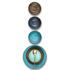 Shop RETIF Feeling Turquoise Coffret 6 Assiettes Plates
