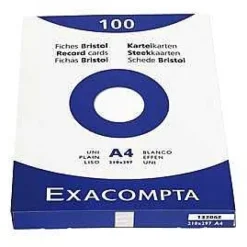 New RETIF Fiches Bristol Unies Blanches - 210X297Mm - Par 100