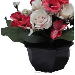 Cheap RETIF Fleurs Artificielles Cimeti Re Roses Pens Es Et Mini Fleurs En Coupe 30Cm