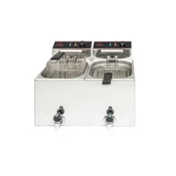 Flash Sale RETIF Friteuse Double Cuve 10 Litres Avec Couvercle Inox Sans Robinet De Vidange