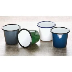 Best RETIF Gobelet En Acier Emaill Gris Et Noir 310Ml Lot De 6