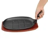 Hot RETIF Grill De Table Ovale En Fonte Avec Grand Support Bois 280Mm