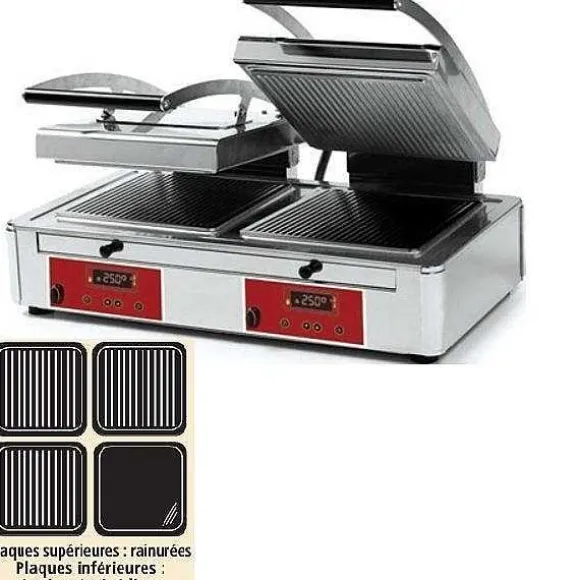 Best Sale RETIF Grill Panini Double Plaque Duplex Technology Rainur E / Rainur E Et Lisse