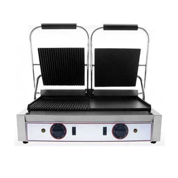 Hot RETIF Grill Paninis Lectrique Double Zone De Cuisson Avec Plaques Lisses Et Rainur Es