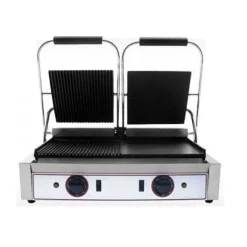 Best RETIF Grill Paninis Lectrique Double Zone De Cuisson Avec Plaques Lisses Et Rainur Es