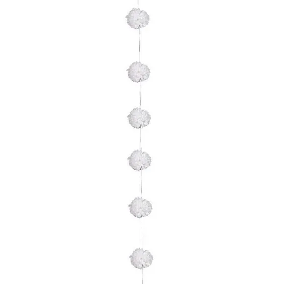 Best RETIF Guirlande 6 Fleurs Papier De Soie 3,5 M Neige - Par 6 Lots De 1