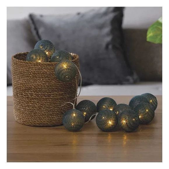 Cheap RETIF Guirlande D Corative Lumineuse 20 Led Boules En Coton Bleu 6Xl 435Cm