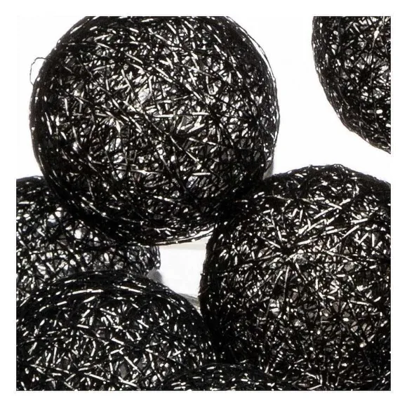 Best Sale RETIF Guirlande D Corative Lumineuse 20 Led Boules En Coton Noir Paillet 6Xl 435Cm