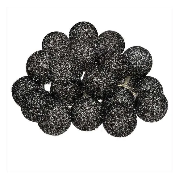 Best Sale RETIF Guirlande D Corative Lumineuse 20 Led Boules En Coton Noir Paillet 6Xl 435Cm