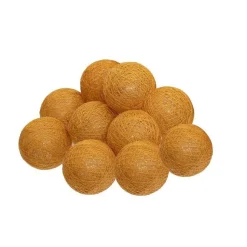 Cheap RETIF Guirlande D Corative Piles 10 Led Boules En Coton Ocre 6Xl 165Cm