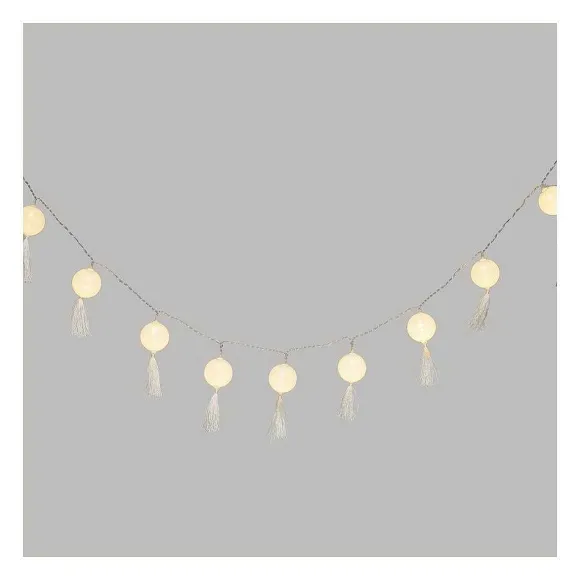 Shop RETIF Guirlande D Corative Piles 10 Led Boules Pompons 5Xl 165Cm