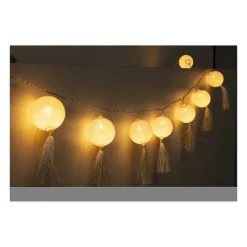 Shop RETIF Guirlande D Corative Piles 10 Led Boules Pompons 5Xl 165Cm