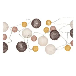 Cheap RETIF Guirlande D Corative Piles 20 Led Boules En Coton Multicolore 6Xl 210Cm
