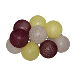 Best RETIF Guirlande D Corative Piles 10 Led Boules En Coton Multicolore 6Xl 165Cm