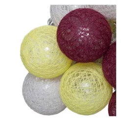 Best RETIF Guirlande D Corative Piles 10 Led Boules En Coton Multicolore 6Xl 165Cm