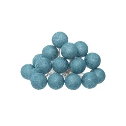 Flash Sale RETIF Guirlande D Corative Piles 16 Led Boules En Coton Bleu 3,5Xl 255Cm