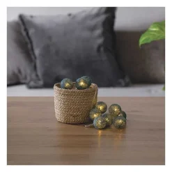 Flash Sale RETIF Guirlande D Corative Piles 16 Led Boules En Coton Bleu 3,5Xl 255Cm