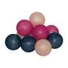 Fashion RETIF Guirlande D Corative Piles 10 Led Boules En Coton Multicolore 6Xl 165Cm