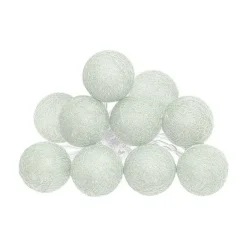 Flash Sale RETIF Guirlande D Corative Piles 10 Led Boules En Coton Vert 6Xl 165Cm