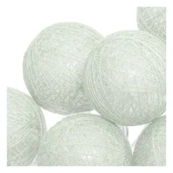 Flash Sale RETIF Guirlande D Corative Piles 10 Led Boules En Coton Vert 6Xl 165Cm