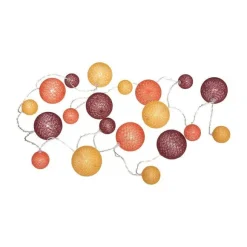 Flash Sale RETIF Guirlande D Corative Piles 20 Led Boules En Coton Multicolore 6Xl 210Cm