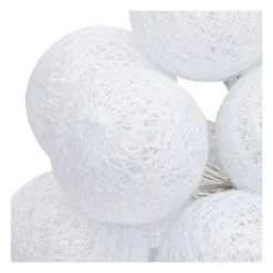Clearance RETIF Guirlande D Corative Piles 16 Led Boules En Coton Blanc 3,5Xl 255Cm
