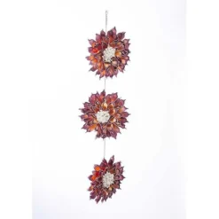Best Sale RETIF Guirlande De 3 Fleurs Rouges Et Orange D.22Cm X L.80Cm