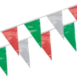New RETIF Guirlande Fanion Plastique 4M Vert/Blanc/Rouge R Sistant Aux Intemp Ries Par 10