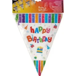 Flash Sale RETIF Guirlande Fanion Plastique 4M Happy Birthday R Sistant Aux Intemp Ries Par 10