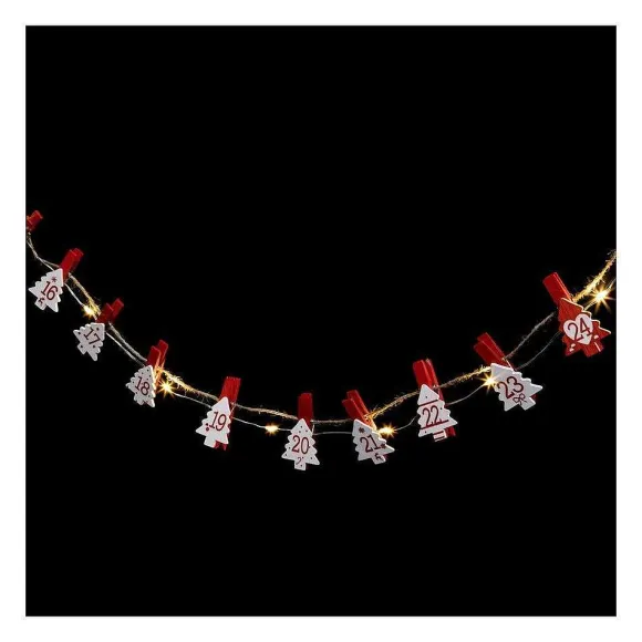 Best Sale RETIF Guirlande Lumineuse Calendrier De L'Avent 24 Led Blanc Chaud L 220Cm