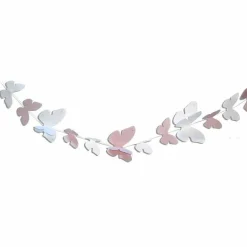 Hot RETIF Guirlande Papillons 3D Rose Et Blanc L. 1.35 M - Par 6 Lots