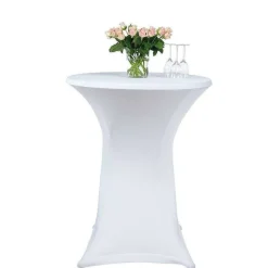 Best RETIF Housse Ronde Blanc Pour Mange Debout 80X110Cm