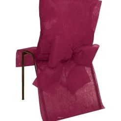 New RETIF Housses De Chaise X10 Bordeaux Avec Noeud Tissu Non Tiss 50Cm X95Cm