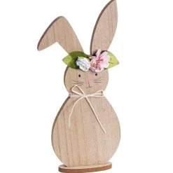 Sale RETIF Lapin En Bois Avec Fleurs S Ch Es H80Cm