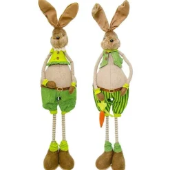 New RETIF Lapin Peluche Costume Vert Rayures/Pois 2 Mod Les Possibles L22Xp21Xh100 Cm
