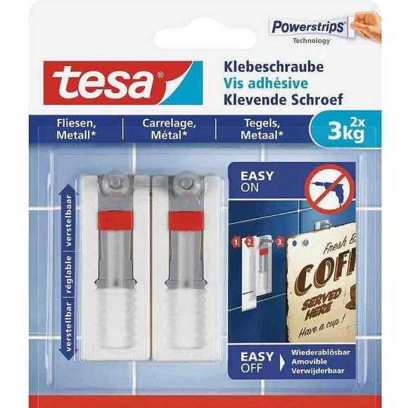 Cheap RETIF Lot De 2 Powerstrips Vis Adh Sive Pour Carrelage/M Tal 3Kg Blanc