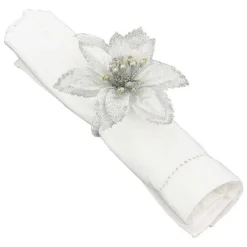 Cheap RETIF Lot De 2 Ronds De Serviette Fleur De Poinsettia Argent E