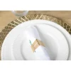 New RETIF Lot De 4 Ronds De Serviette Triangle Martele Dore