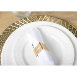New RETIF Lot De 4 Ronds De Serviette Triangle Martele Dore