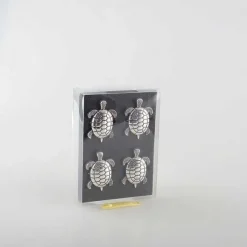 Clearance RETIF Lot De 4 Ronds De Serviette Tortues Argent